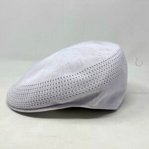 Kangol Tropic Ventair 504 Hat Mens Large White 0290BC Driver Flat Cap Golf NWT